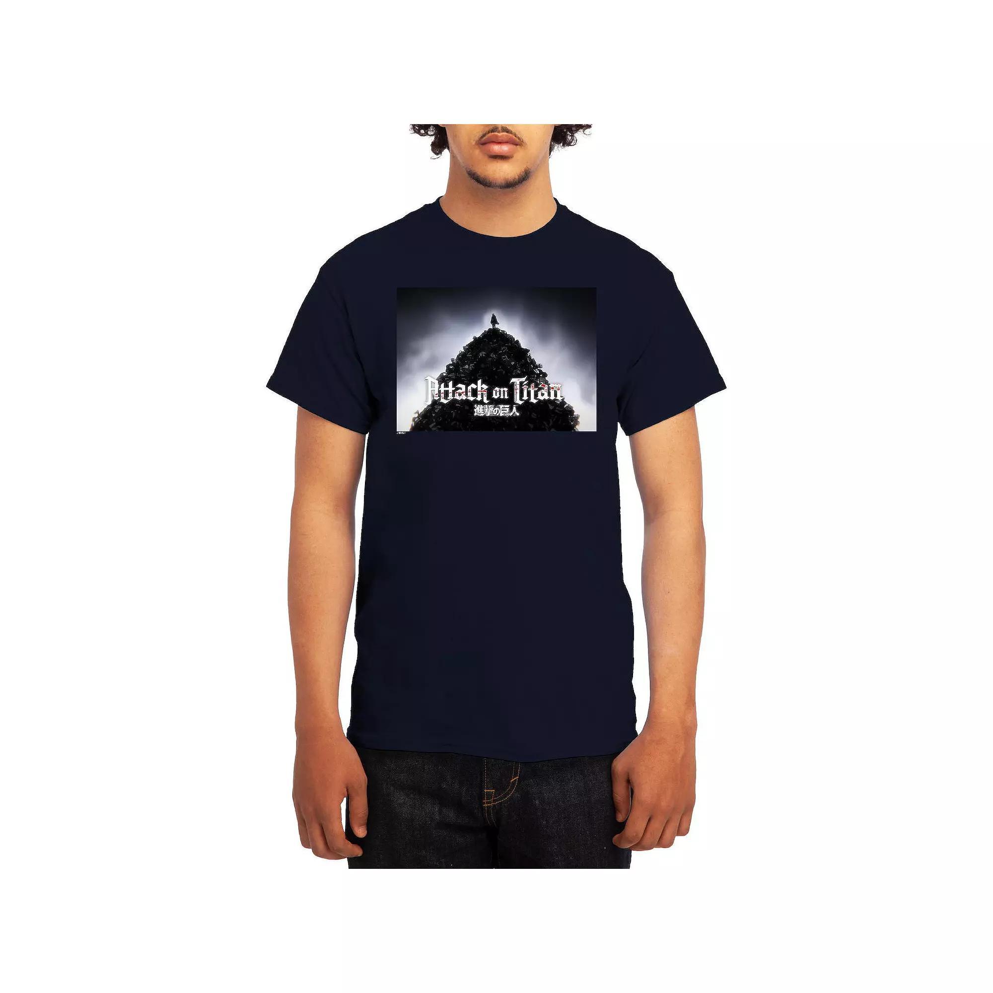 Men's Attack on Titan Standing Pile Tee, Size: Large, Red Product Image