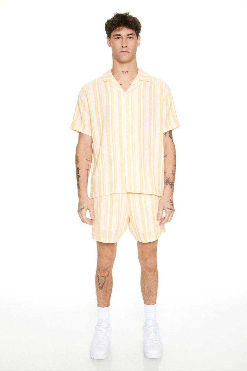 Striped Cuban-Collar Shirt | Forever 21 Product Image