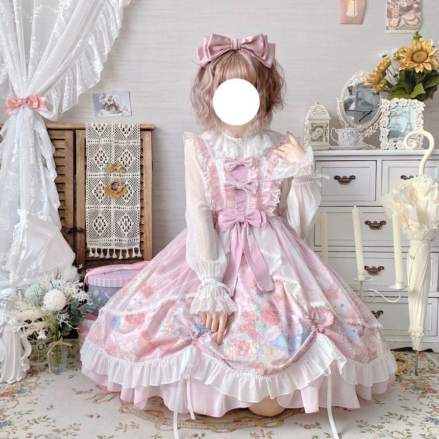 Cartoon Print Ruffled Mini A-Line Lolita Dress / Petticoat Product Image