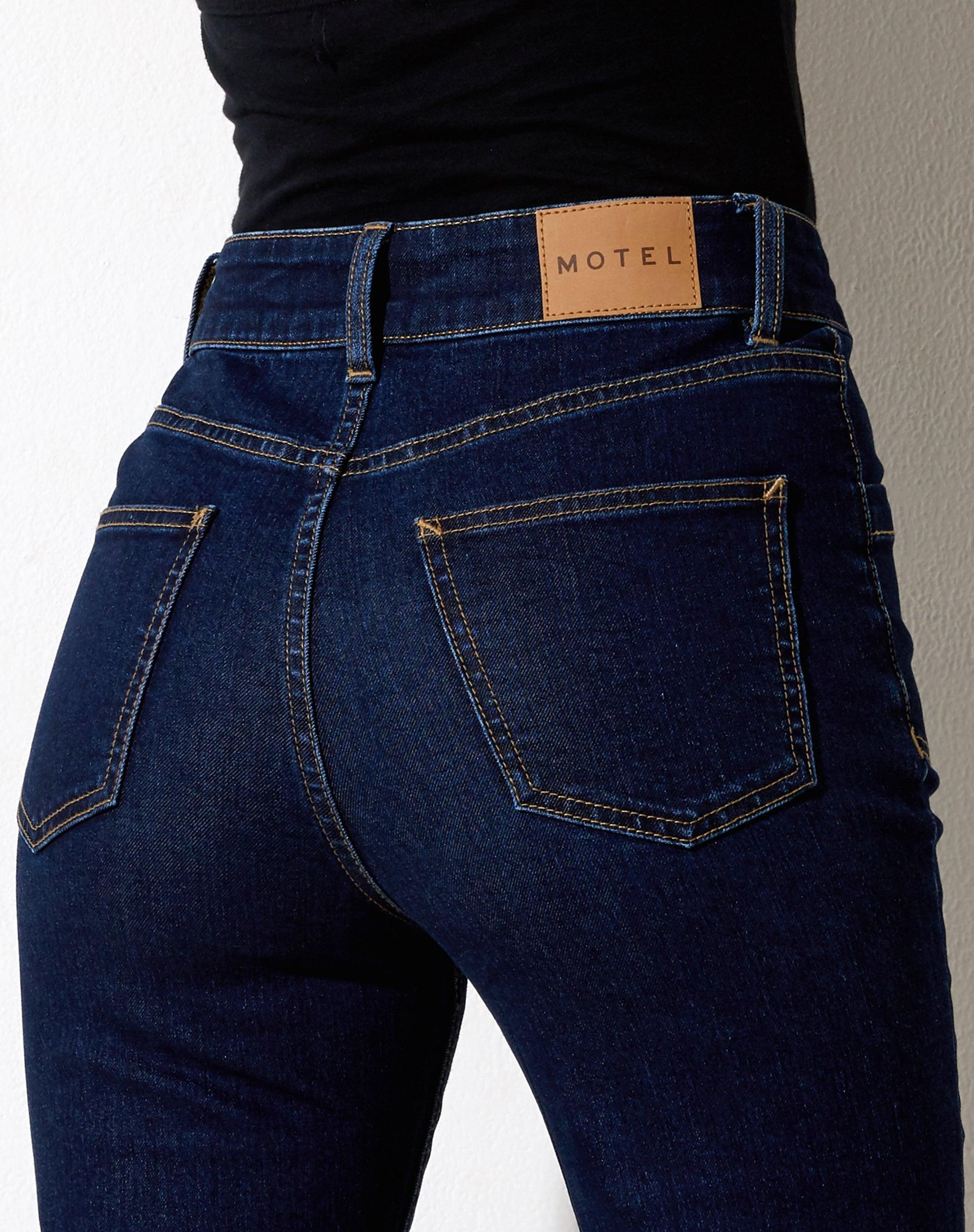 Seam Split Jeans in Indigo Blue Product Image
