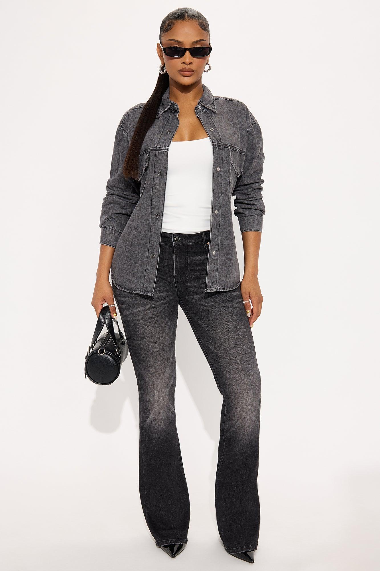 Presidio Denim Shacket - Grey Female Product Image
