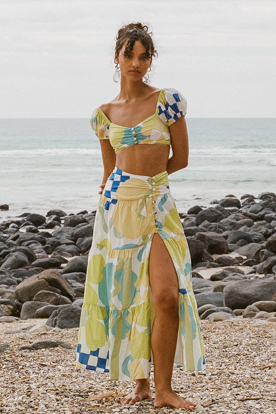 Bindi Top - Checker Floral Aliza Product Image