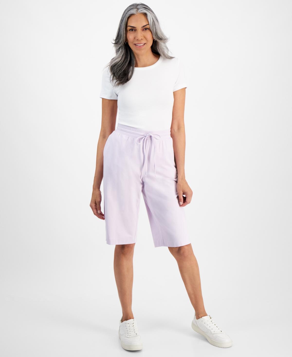 Style & Co Womens Mid Rise Sweatpant Bermuda Shorts, Created for Macys Product Image