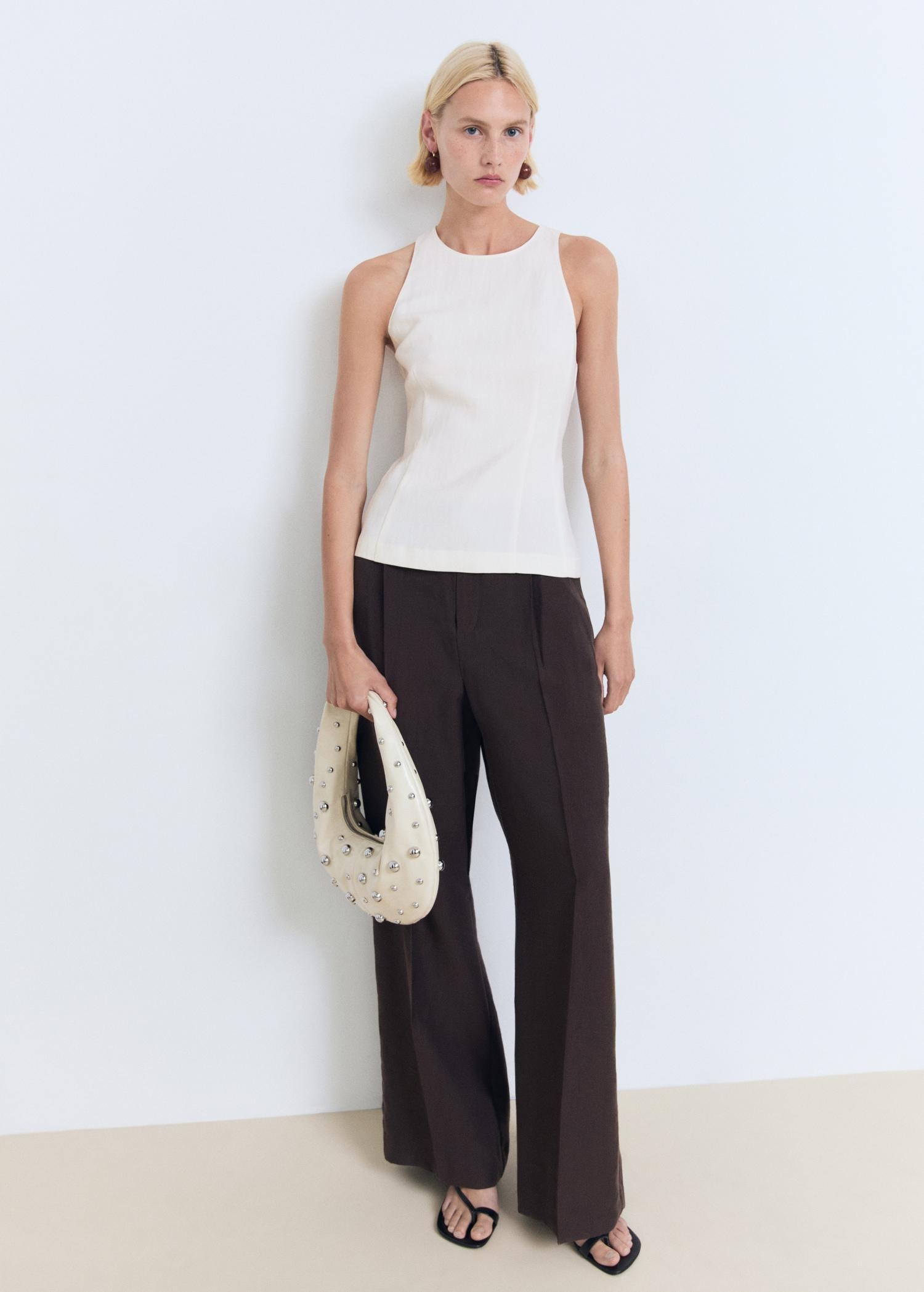 Fitted halter top - Women | MANGO USA Product Image