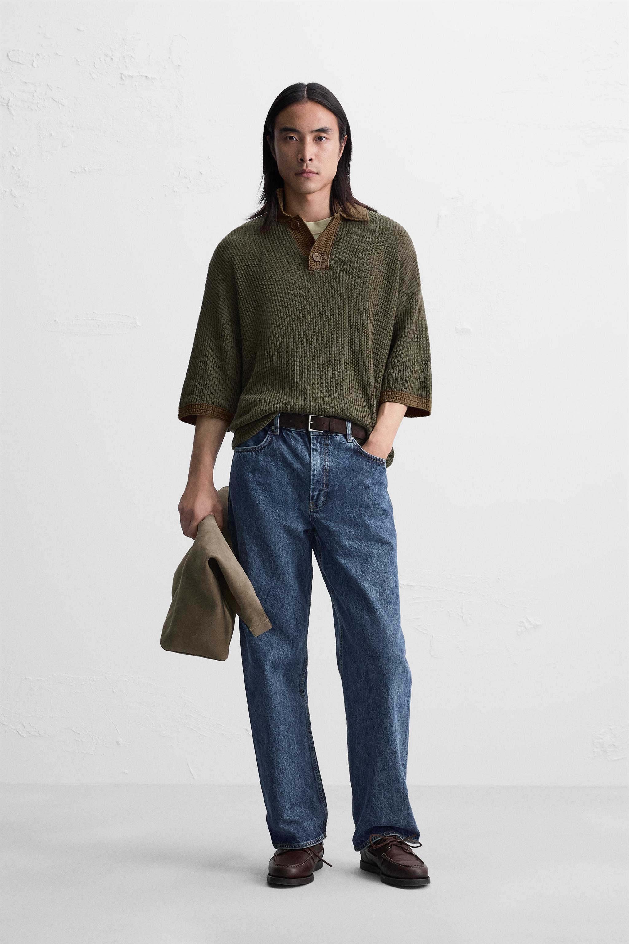 COTTON - LINEN BLEND KNIT POLO Product Image