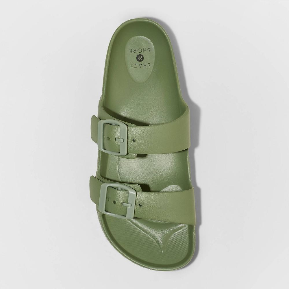 Women's Neida EVA Two Band Footbed Slide Sandals - Shade & Shore™ Olive Green 12: Contoured Footbed, Slip On Product Image