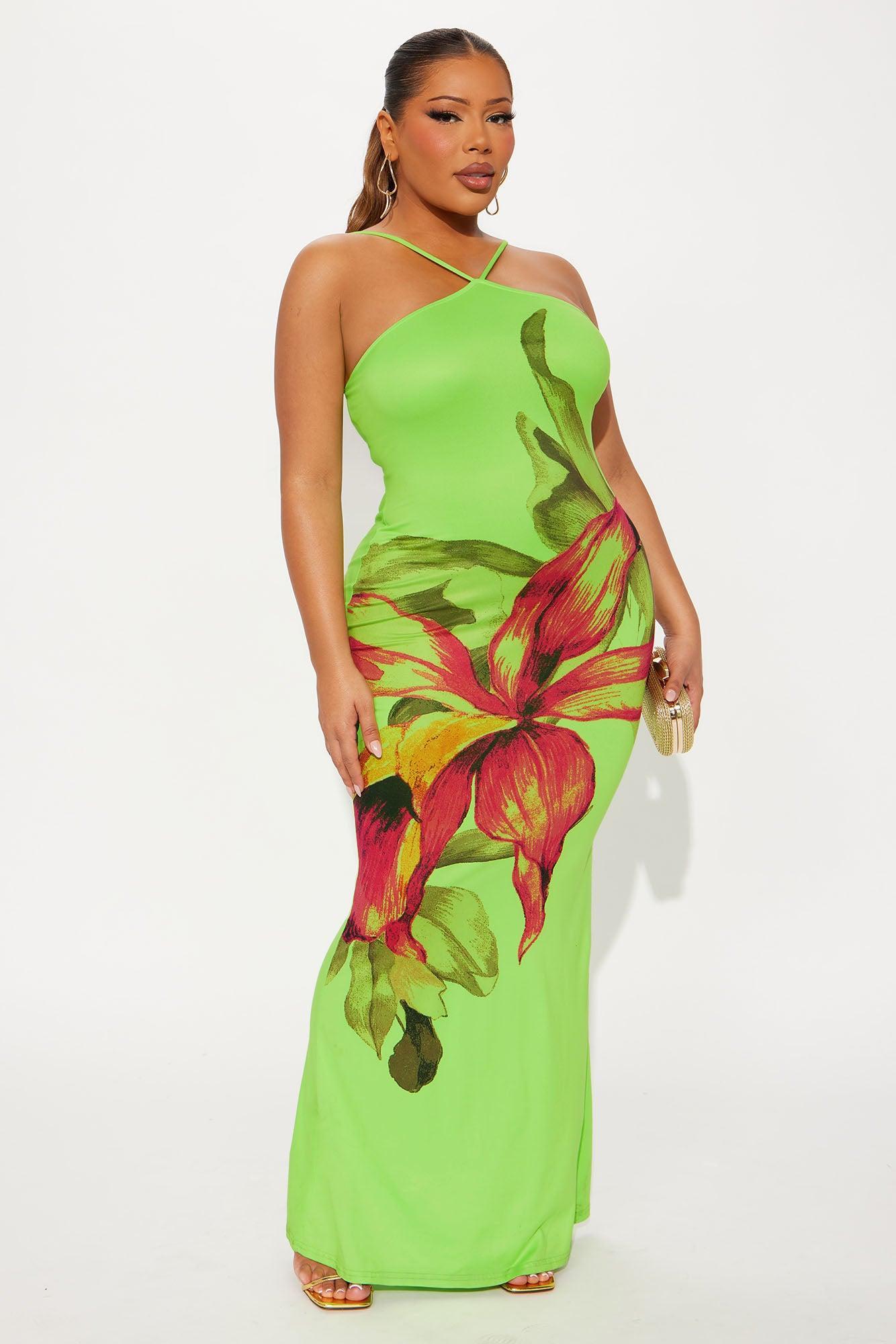 Skyfall Maxi Dress - Lime Product Image