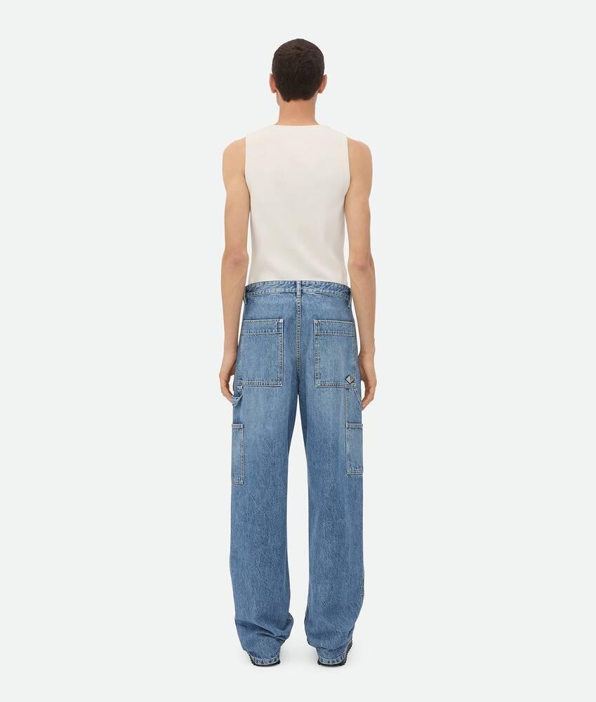 Men's Vintage Indigo Cargo Jeans in Mid blue Product Image
