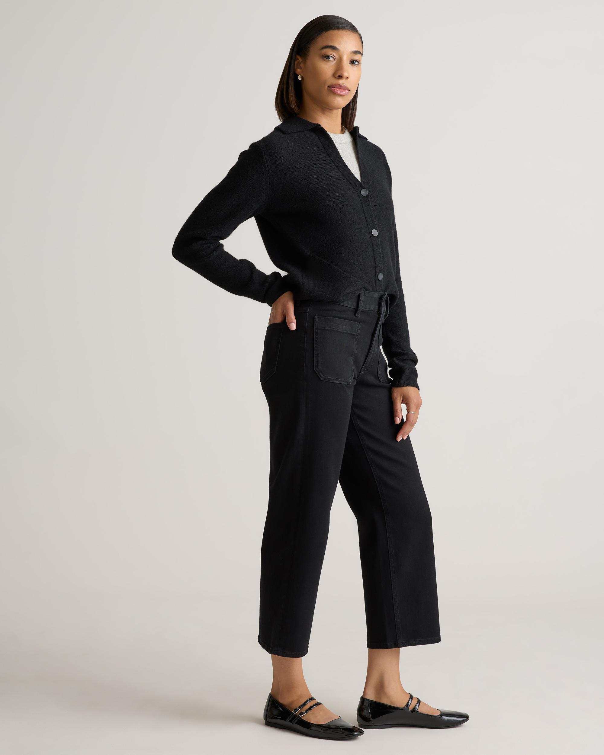 Quince | Women's Bella Stretch Patch Pocket Wide Leg Jeans Organic Cotton Product Image