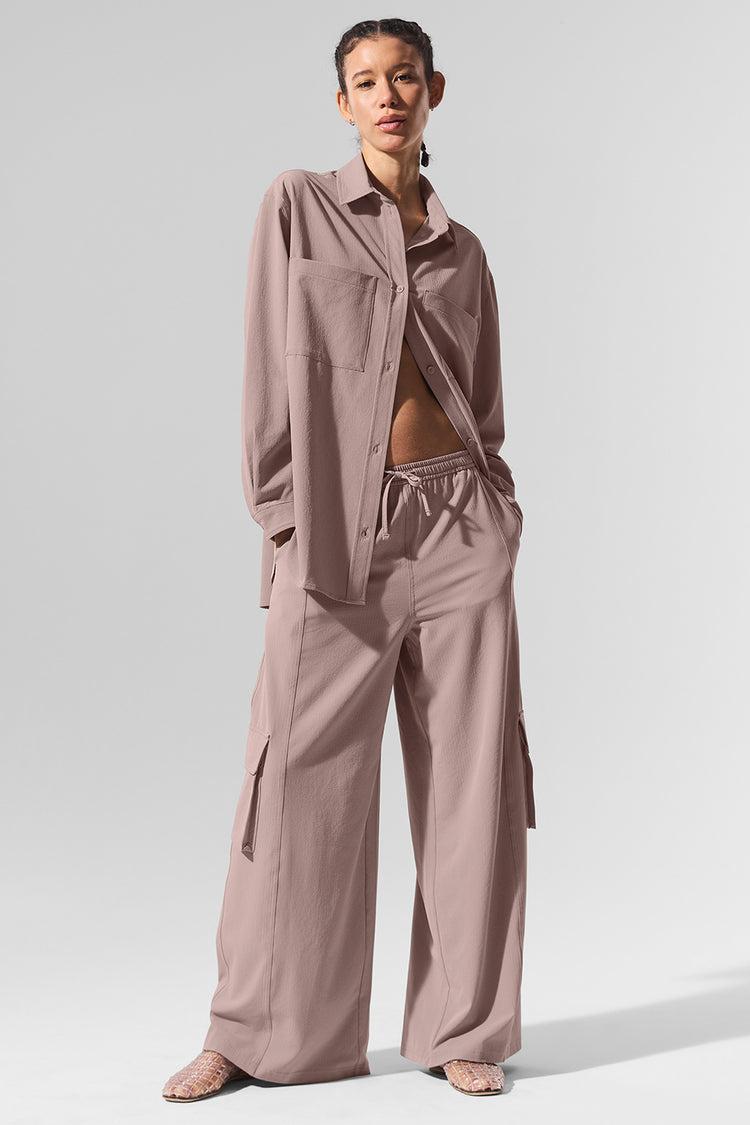 Dreamscape Button Down Long Sleeve - Taupe Product Image