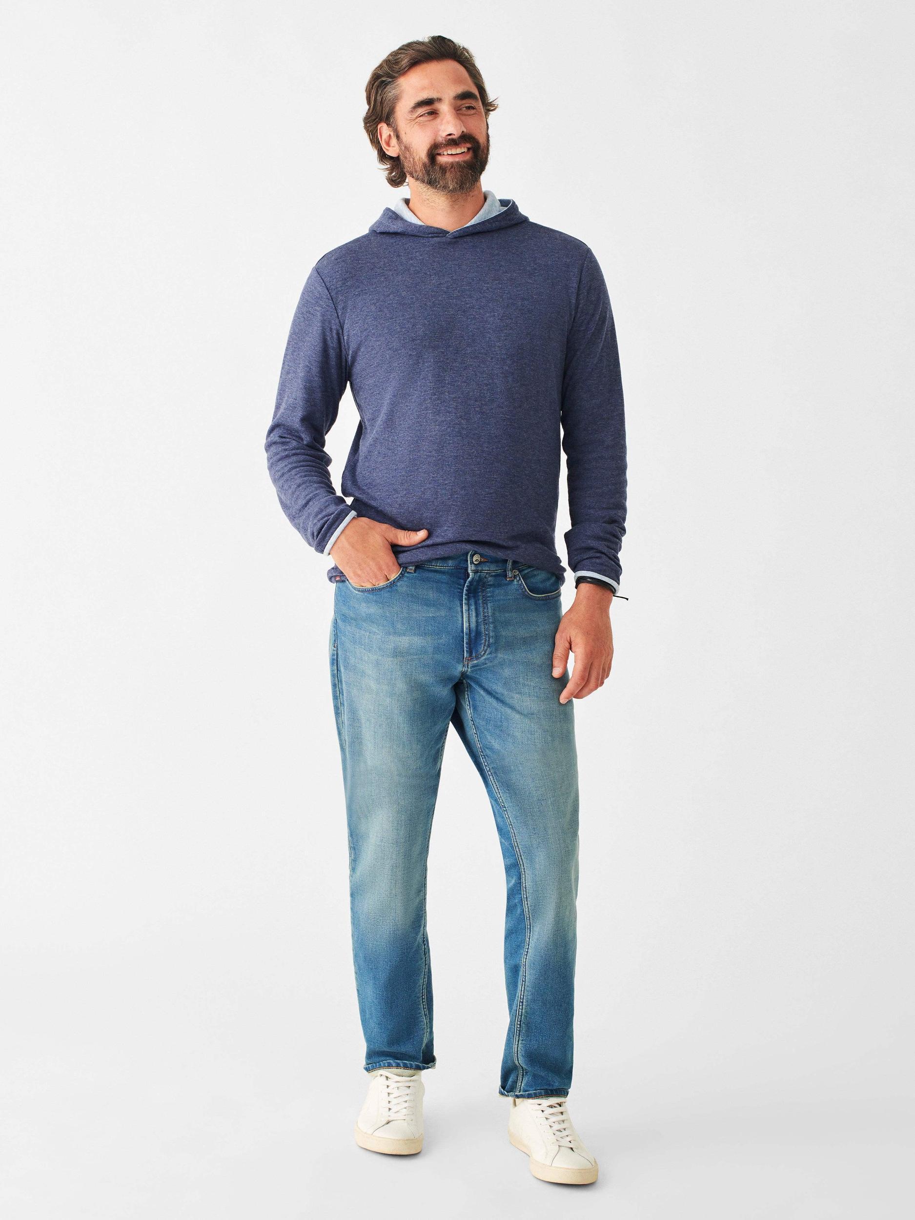 Cloud Cotton Reversible Hoodie - Light Blue Heather Navy Heather Male Product Image