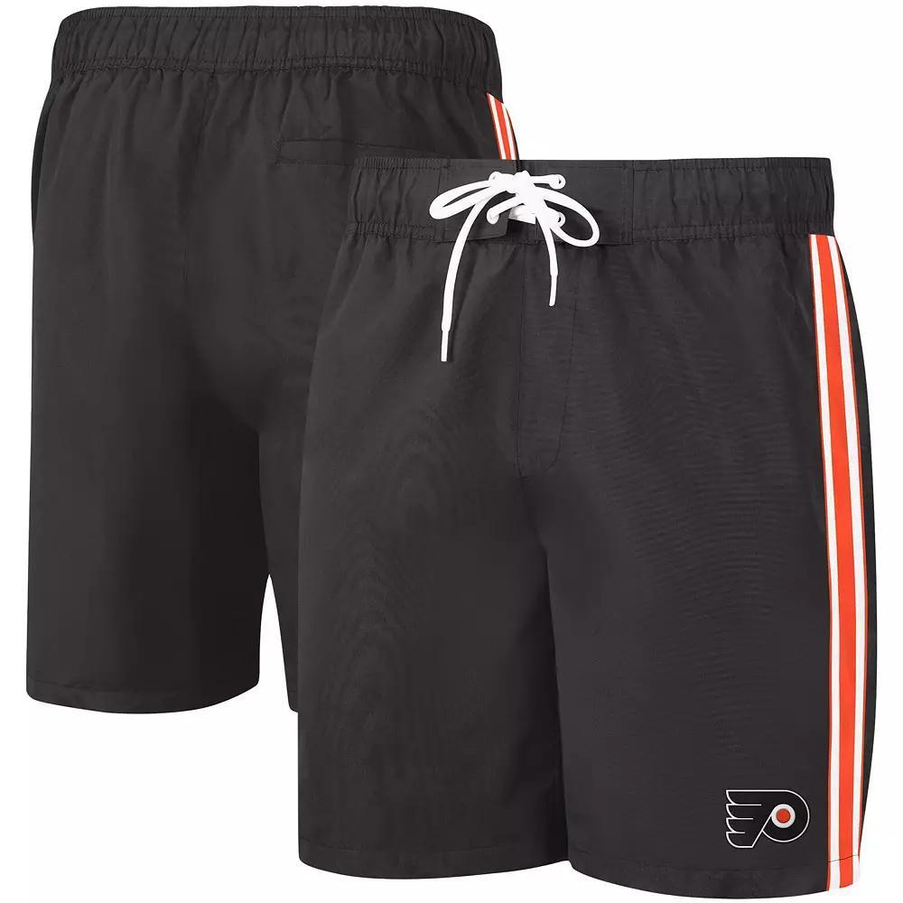 Men's G-III Sports by Carl Banks Black/Orange Philadelphia Flyers Sand Beach Swim Shorts, Size: Medium, Fly Black Product Image