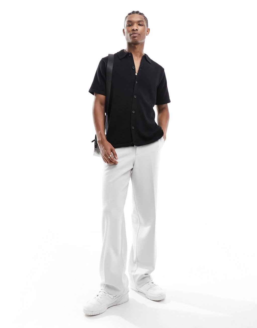 ASOS DESIGN midweight knit cotton button up polo Product Image