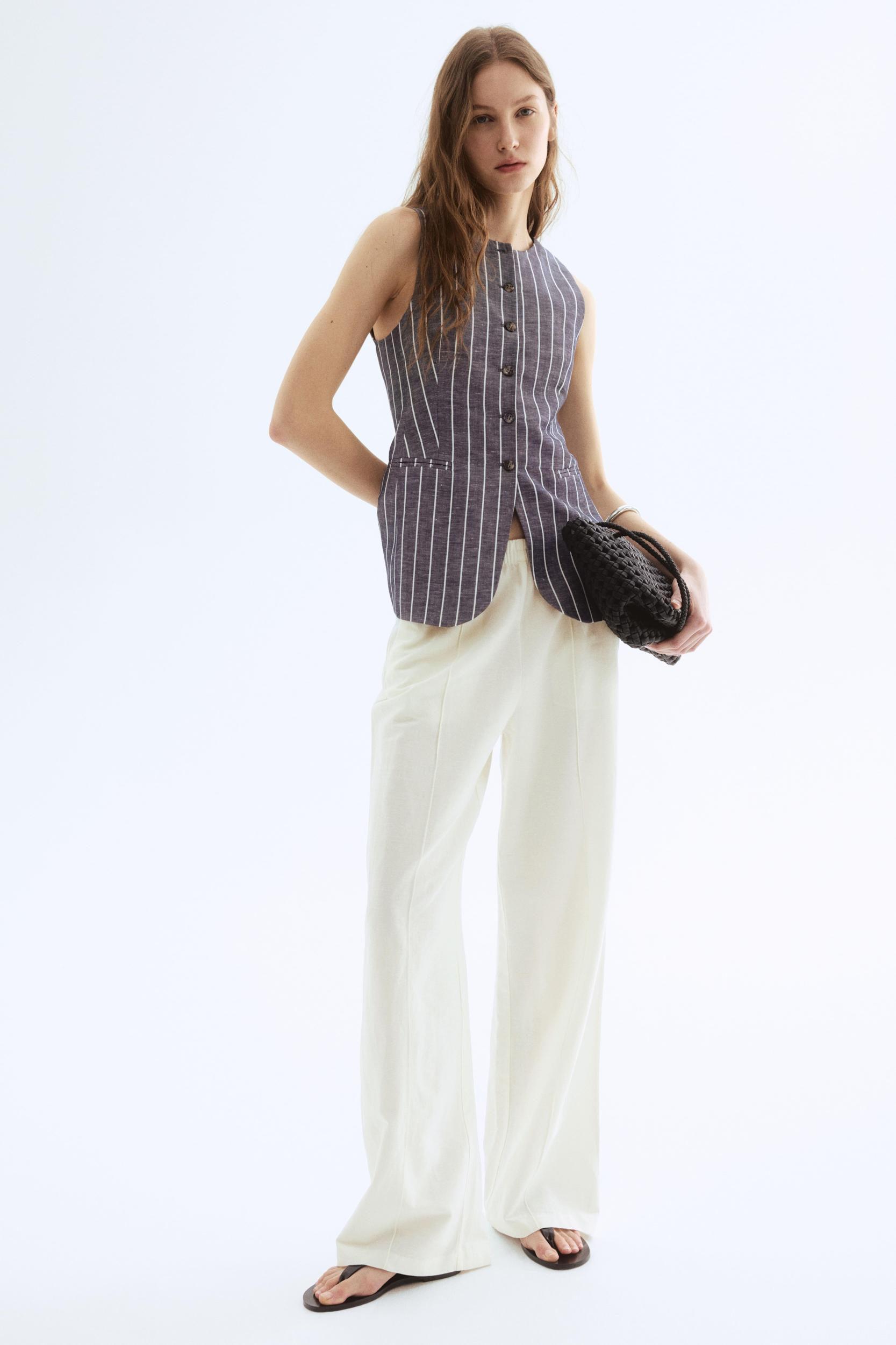 Linen-Blend Pants Product Image