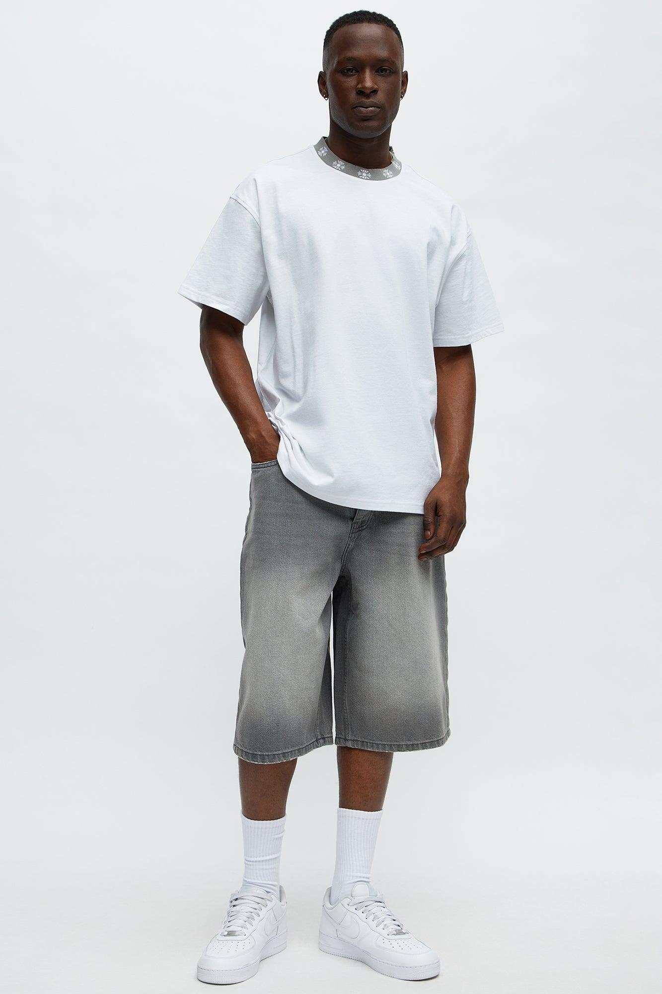 Short Sleeve Cross Collar Graphic - White Product Image