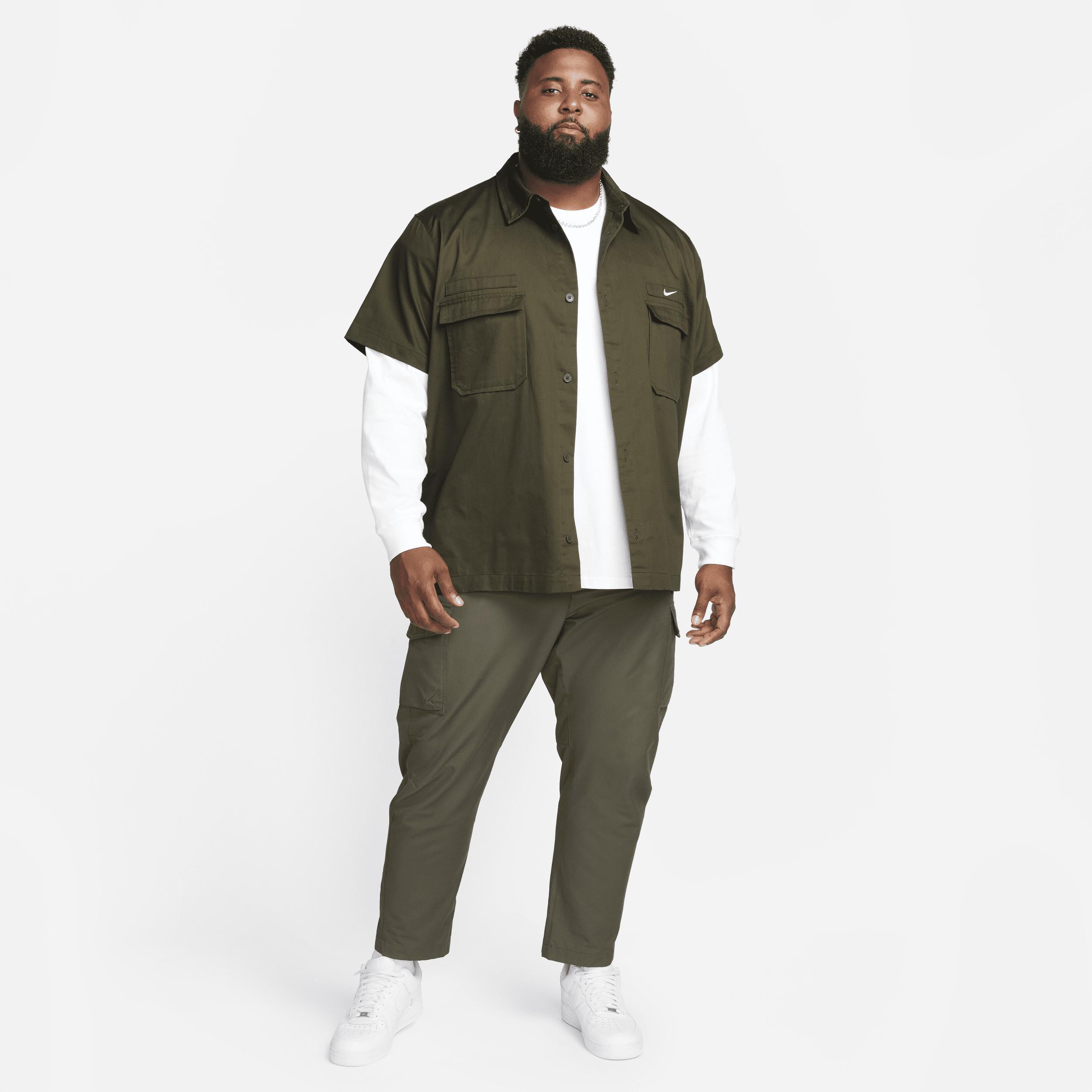 Nike Mens Life Woven Military Short-Sleeve Button-Down Shirt Product Image