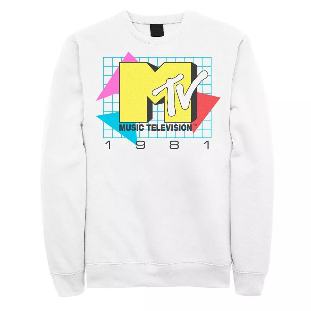 Men's MTV Music Television 1981 Logo Graphic Sweatshirt, Size: Large, White Product Image