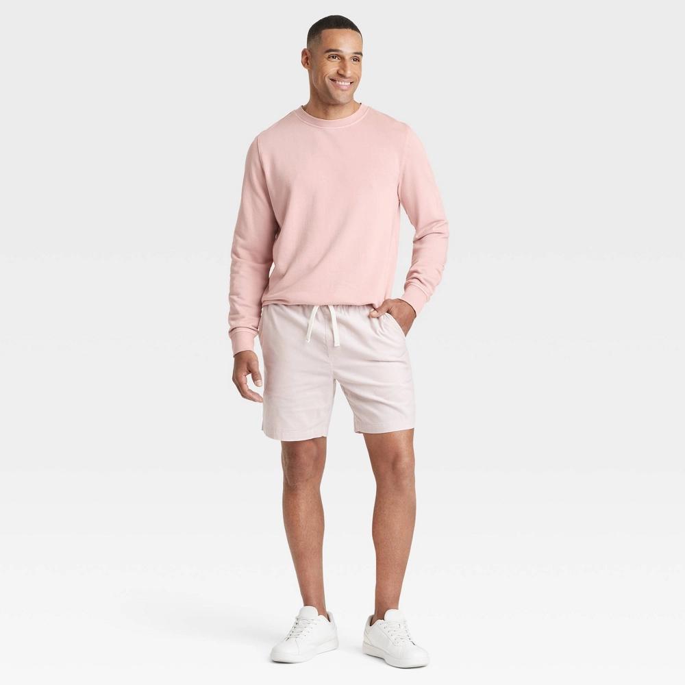 Men's French Terry Crew Neck Pullover Sweatshirt - Goodfellow & Co™ Ash L: Heavyweight Cotton, Relaxed Fit, Ribbed Cuffs Product Image
