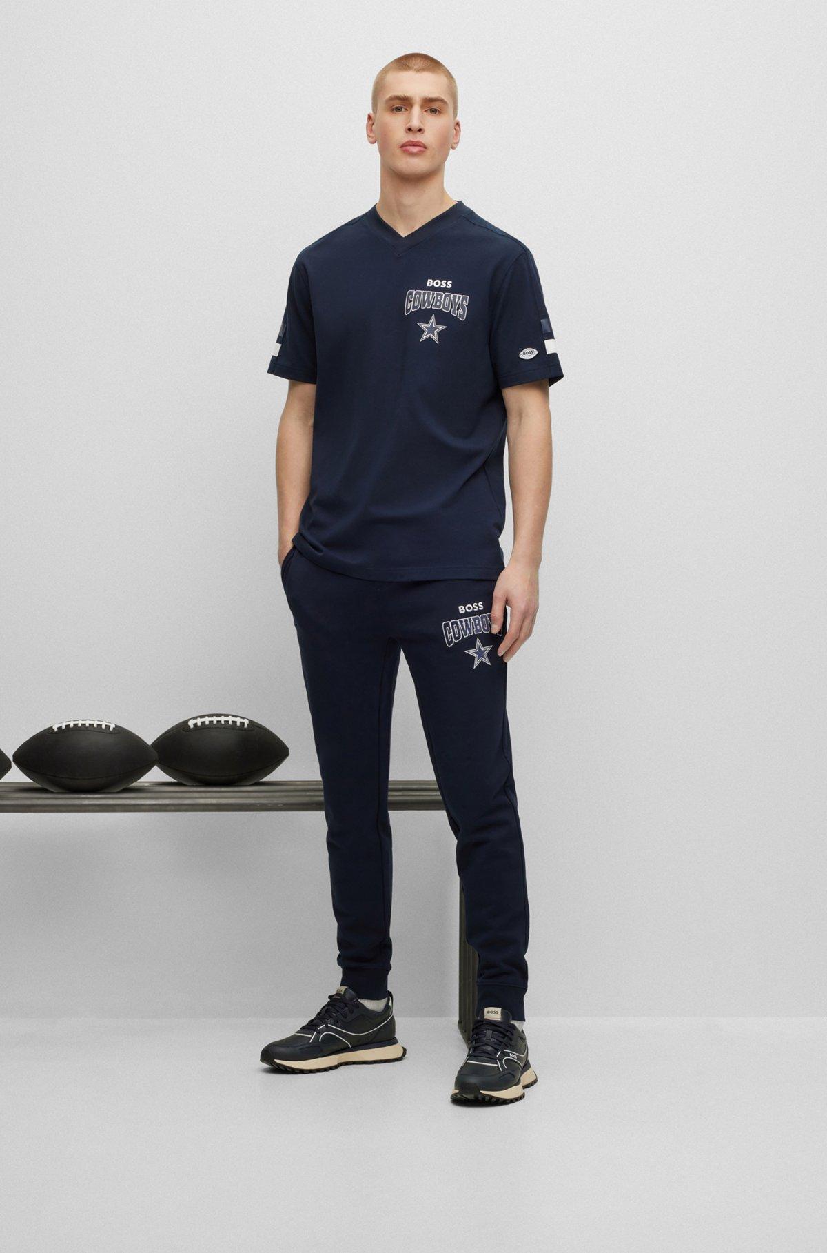 BOSS x NFL cotton-blend T-shirt with collaborative branding Product Image