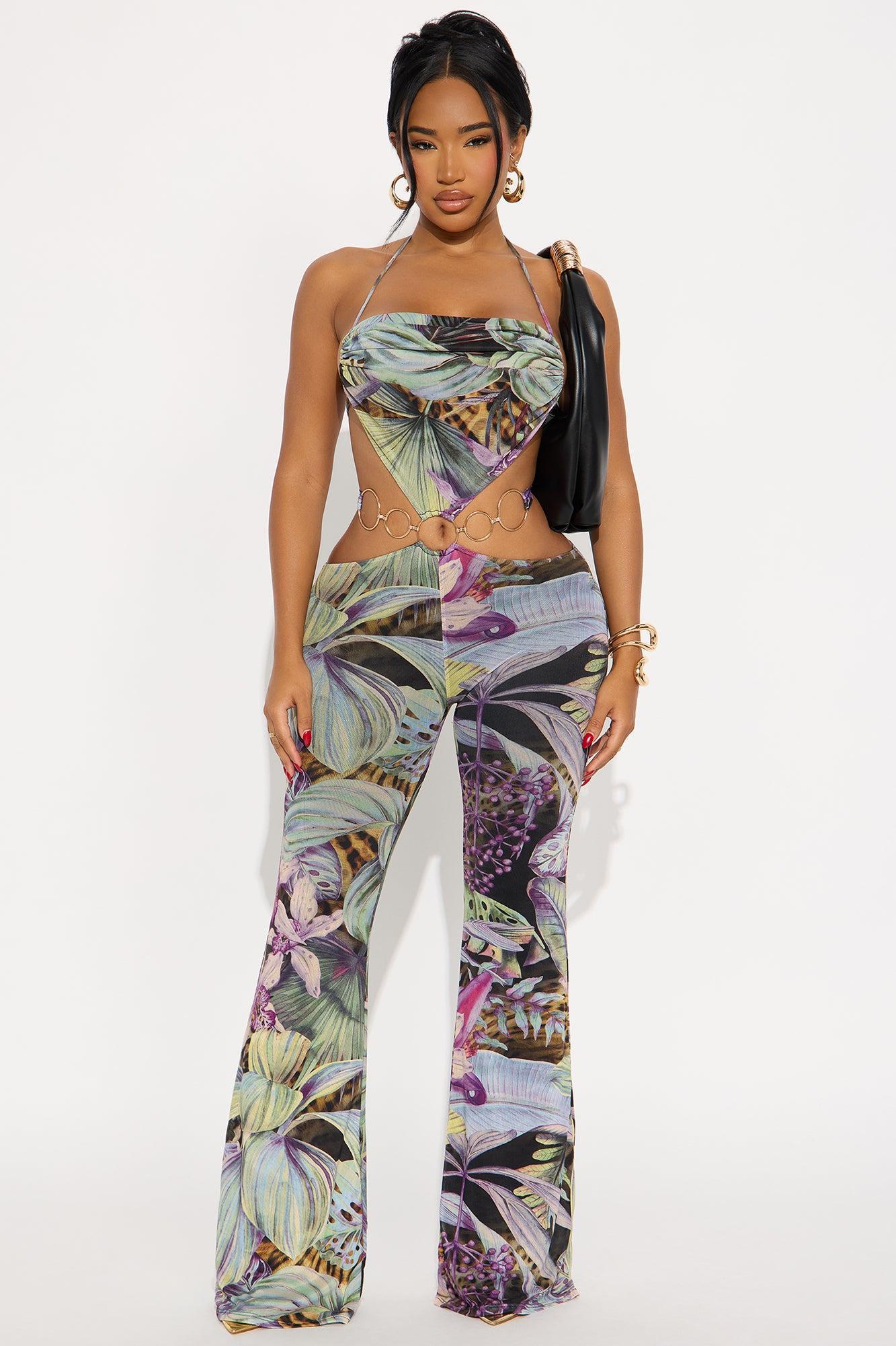 Jazlyn Mesh Halter Jumpsuit - Black/combo Product Image