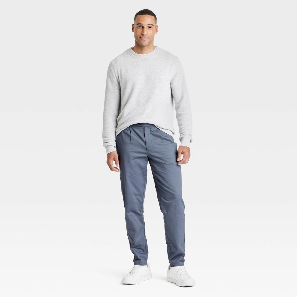 Men's Extended Tab Pleated Dress Trousers - Goodfellow & Co™ Steel 38x32: Cotton-Spandex Blend, Relaxed Leg Product Image