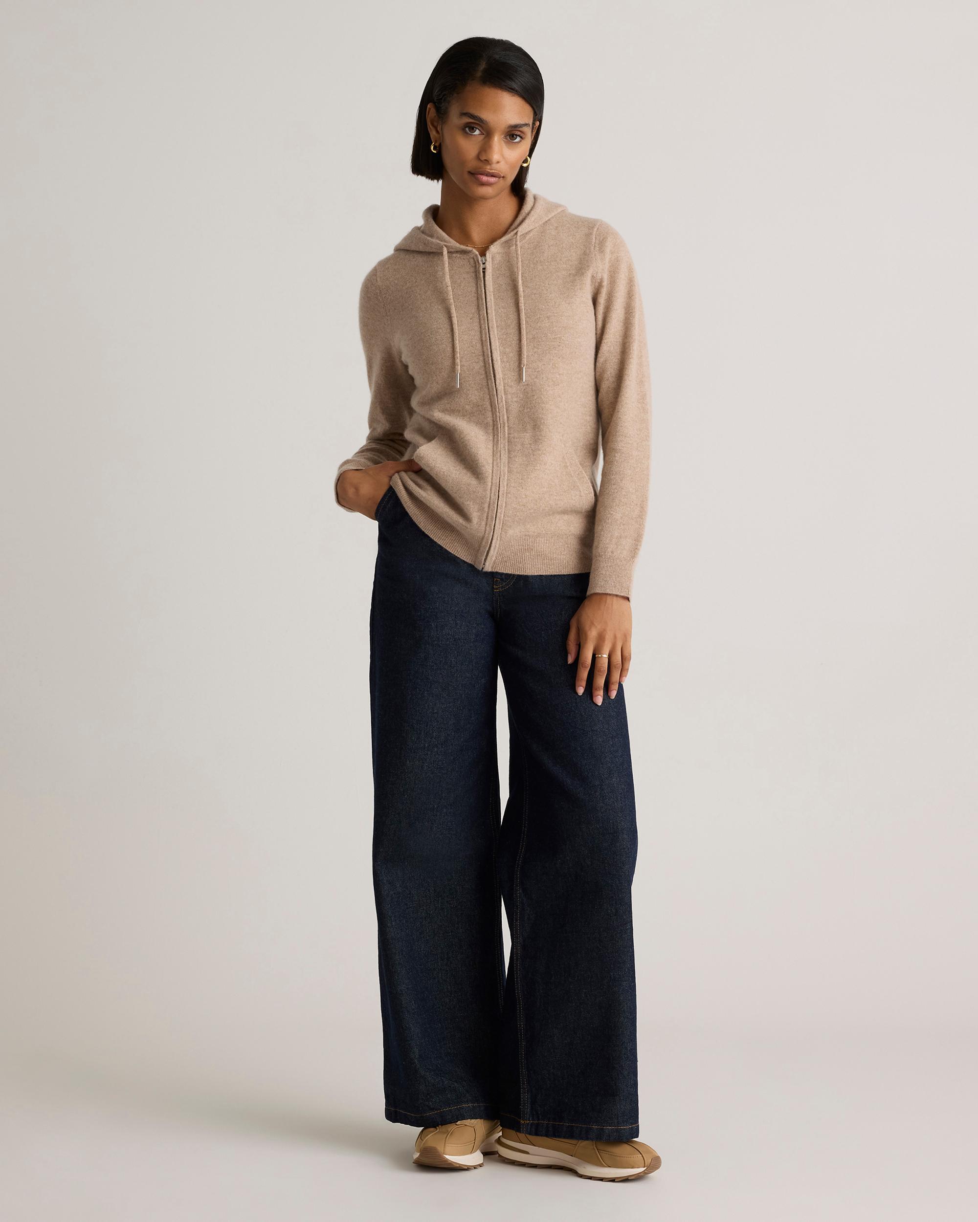 Quince | Women's Mongolian Cashmere Full-Zip Hoodie Jacket Size XS Product Image