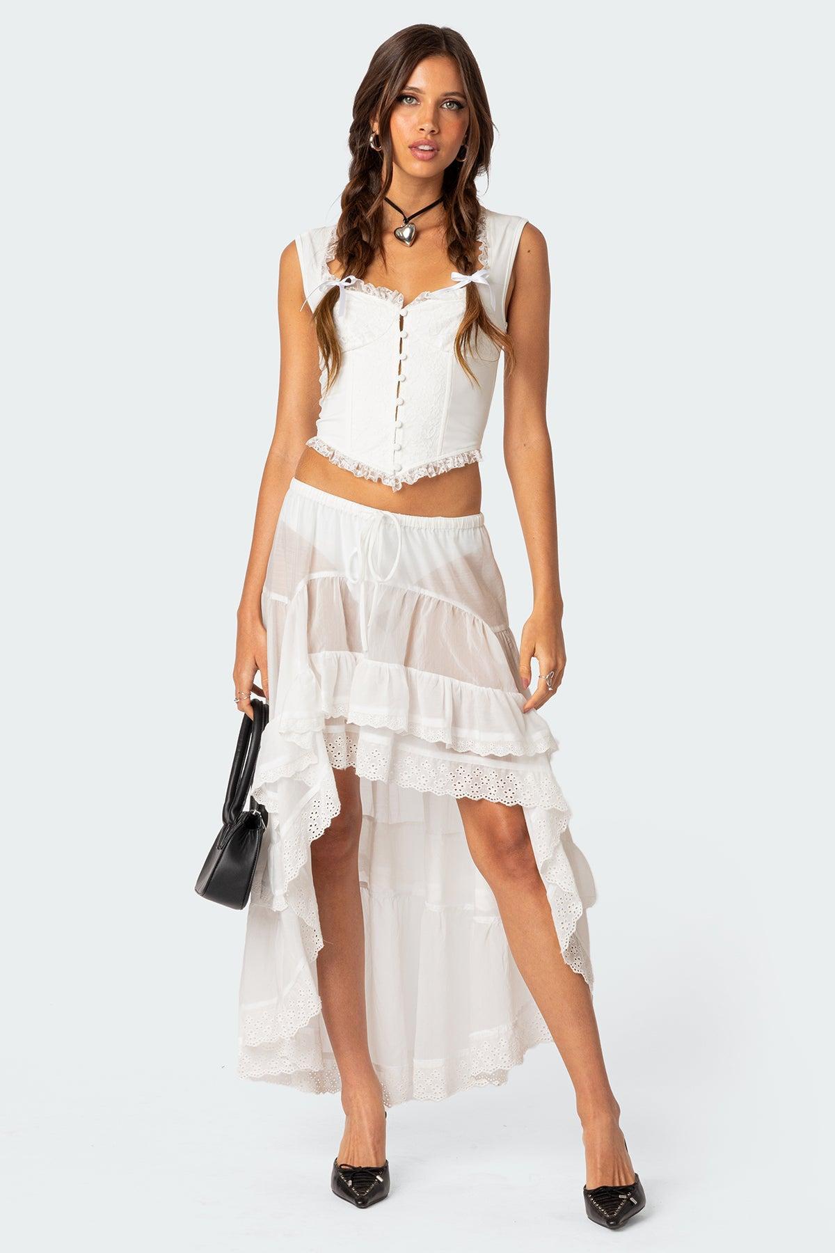 Button Front Lacey Corset Product Image