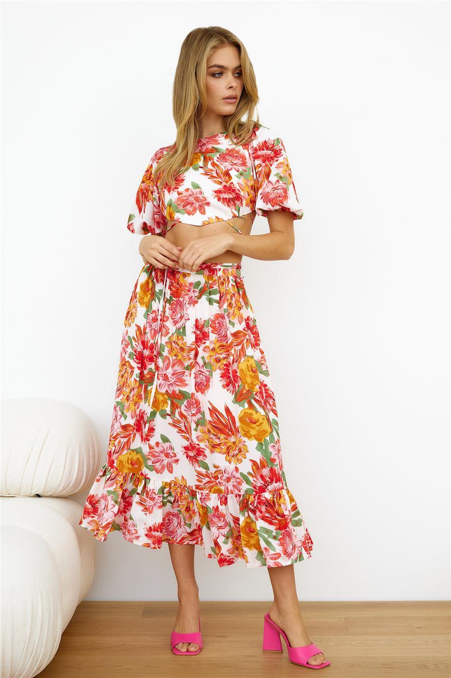 Vacay Mode Midi Skirt Pink Product Image