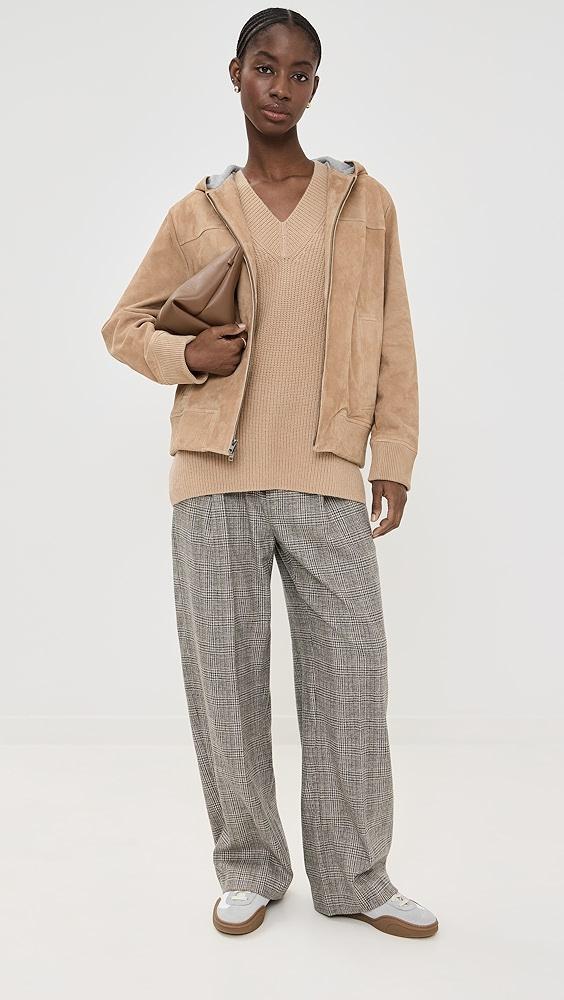 Vince High Rise Wool Blend Plaid Trousers | Shopbop Product Image