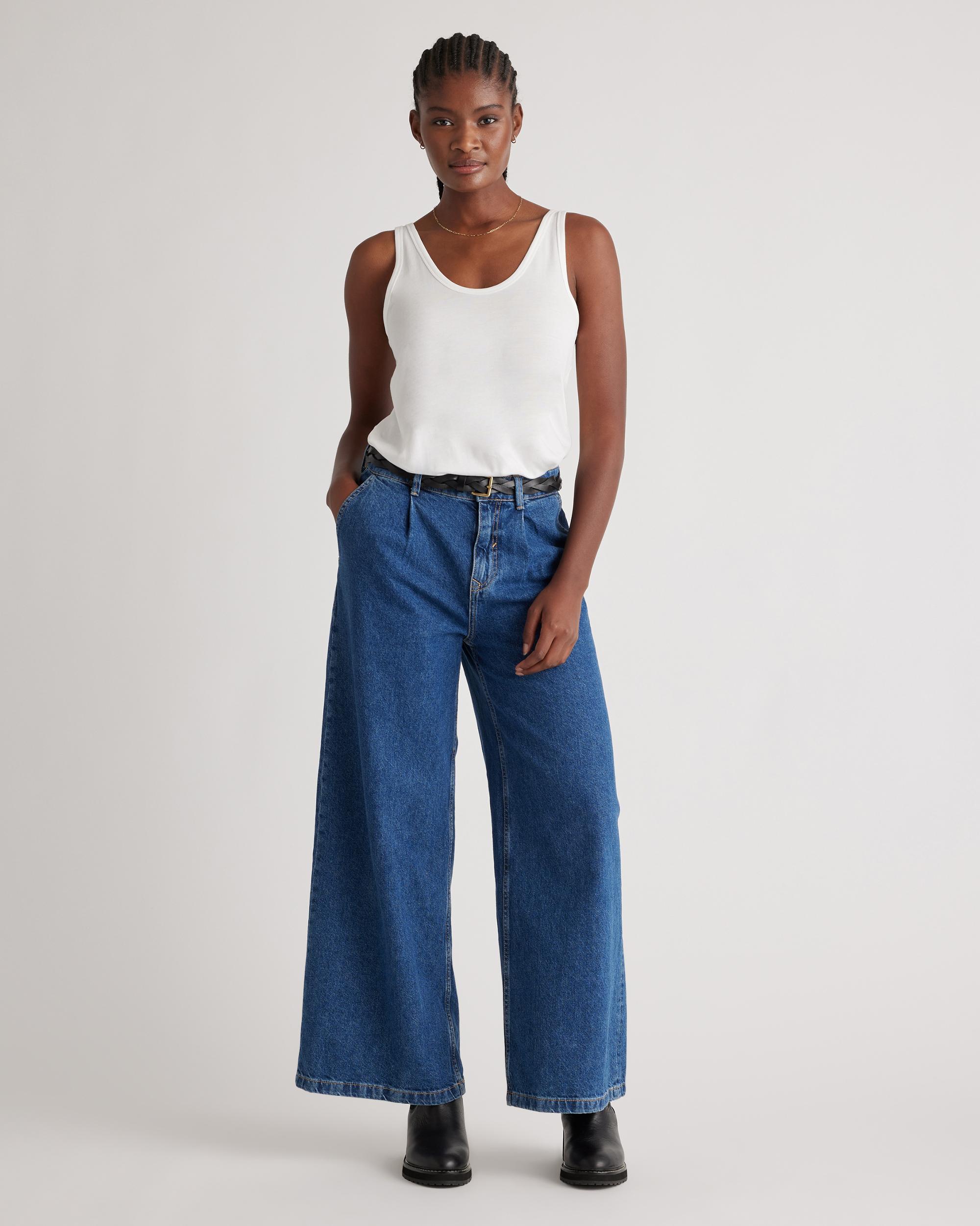Quince | Women's Cotton Modal Double Scoop Neck Tank Top Size XL, Cotton/Modal Product Image