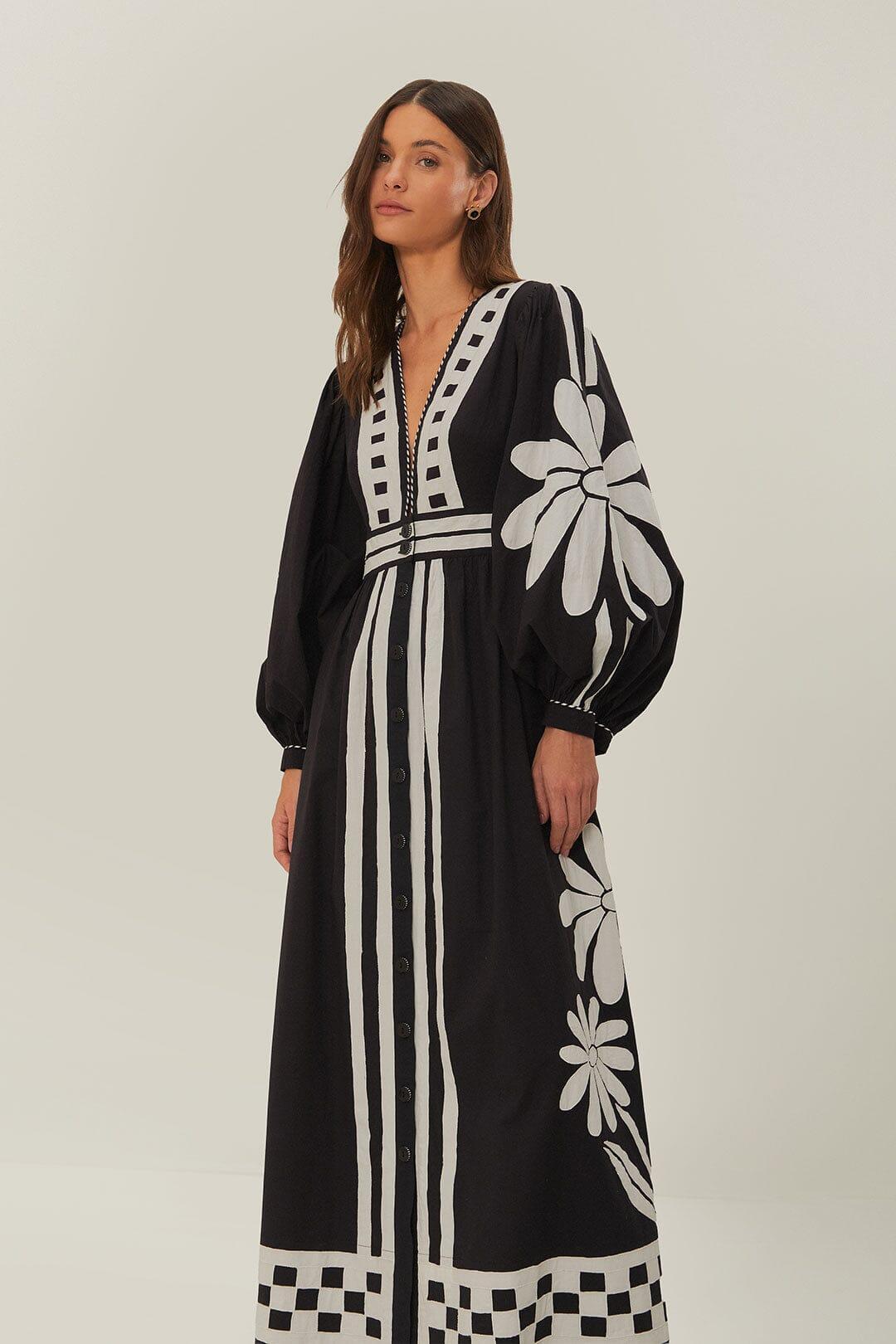 Black Nature Buttoned Maxi Dress Product Image