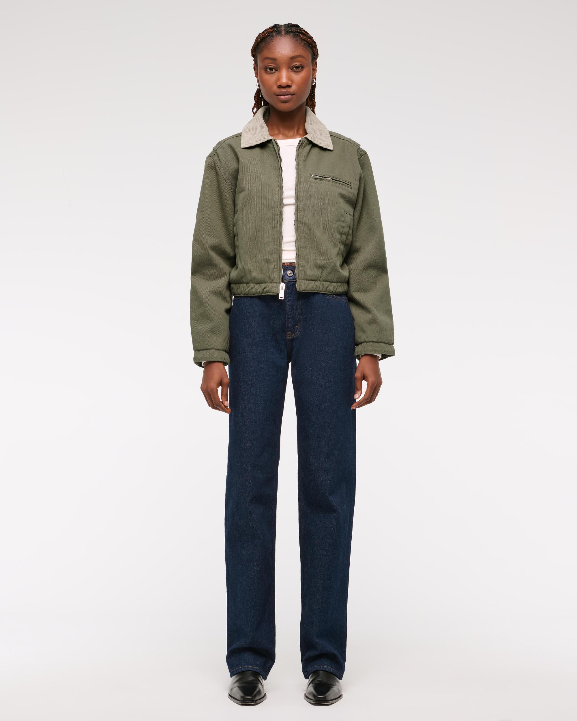 Cropped Twill Workwear Jacket Product Image