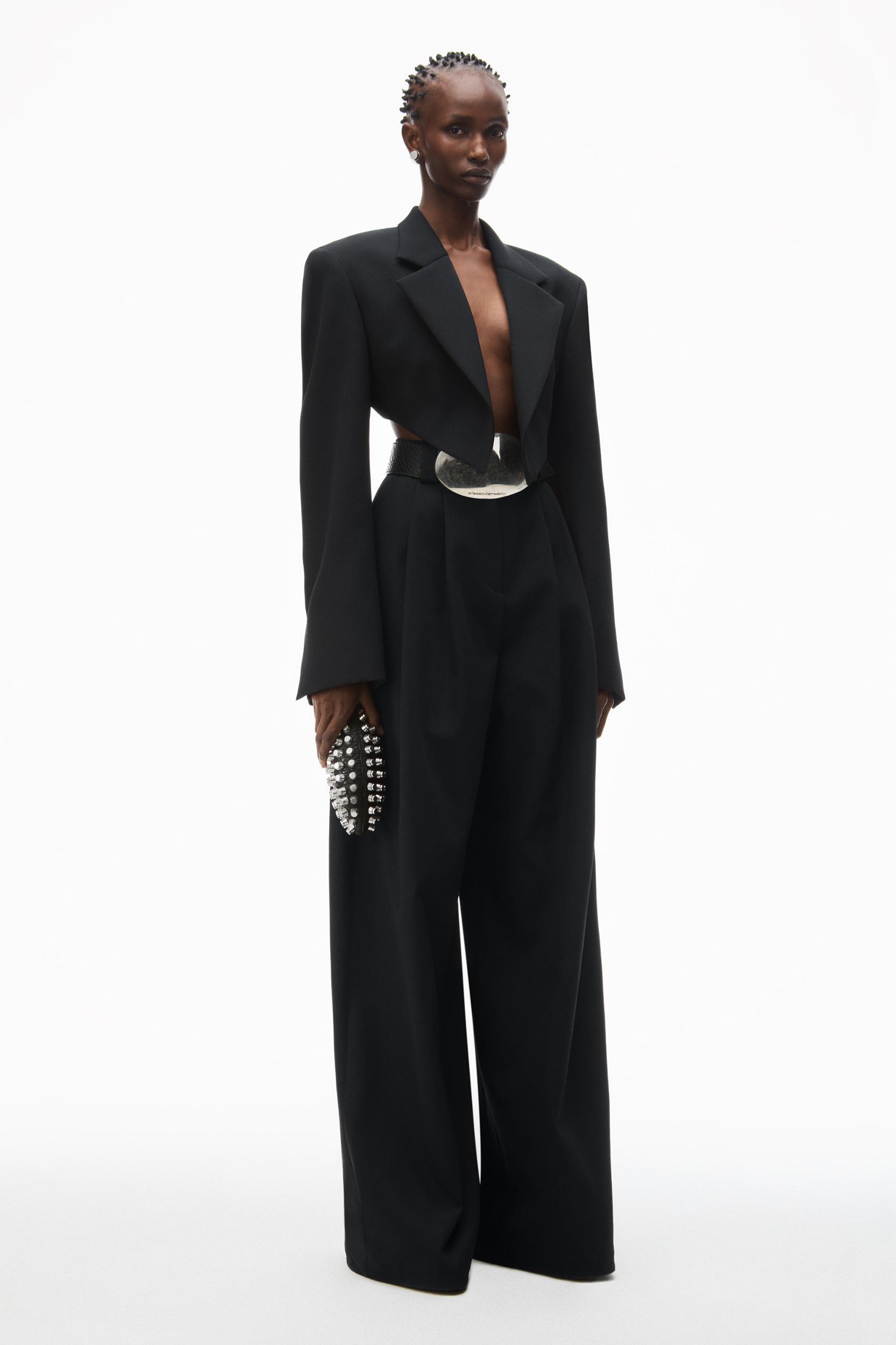 High-waist Wide-leg Pant In Wool Twill Product Image