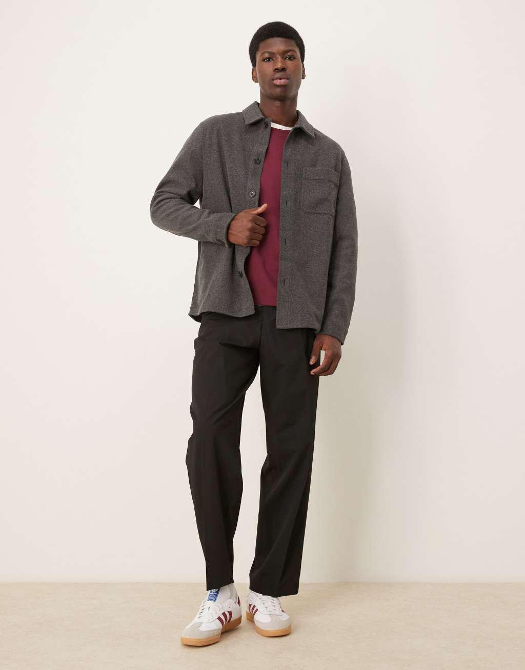 Selected Homme loose fit pants in black Product Image
