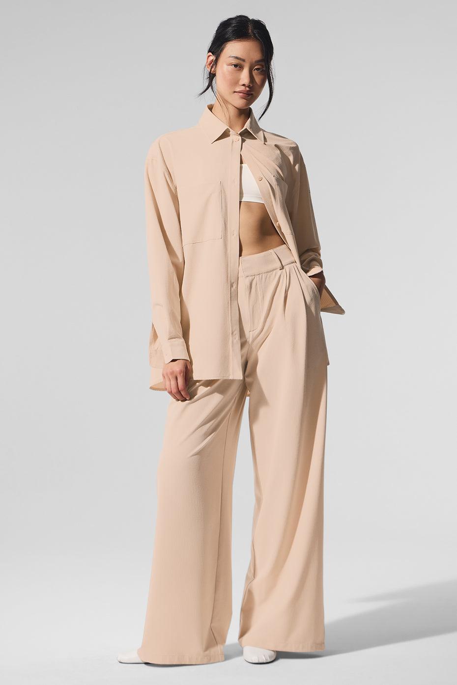 Dreamscape Button Down Long Sleeve - Macadamia Product Image