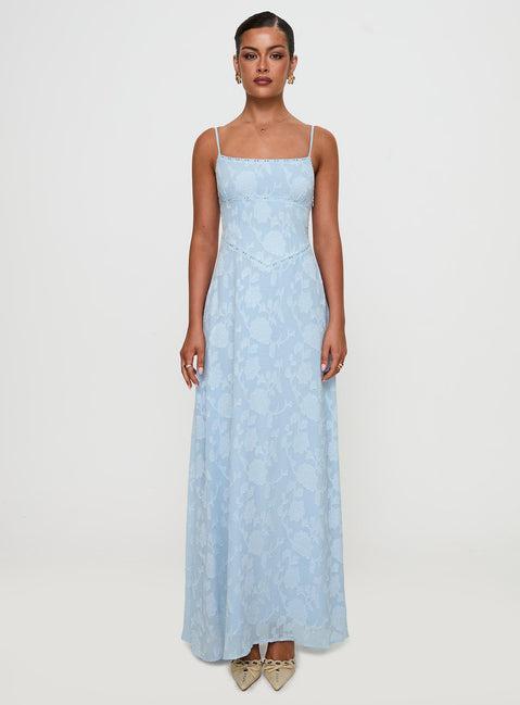 South Of France Maxi Dress Blue Product Image