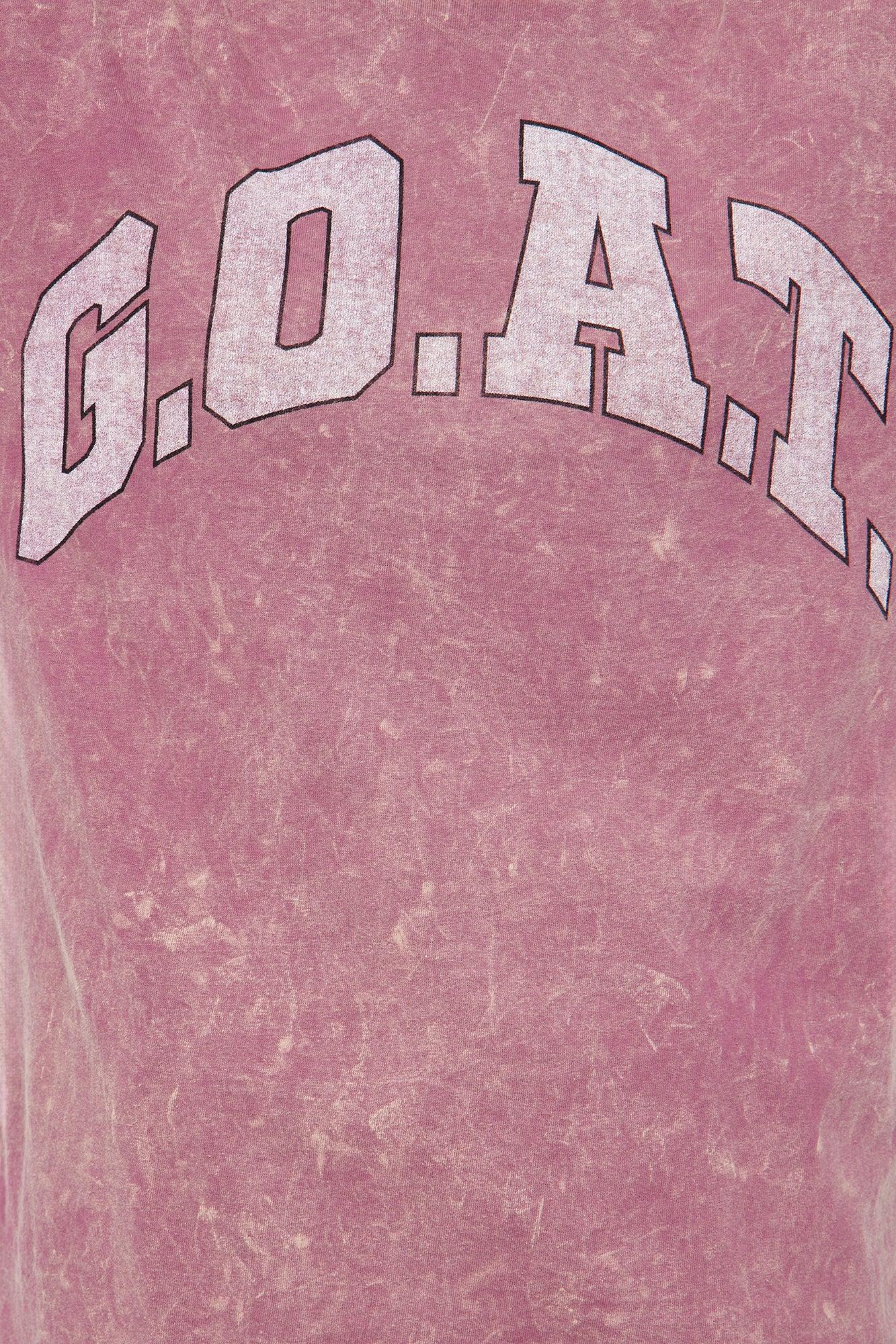 G.O.A.T Washed Long Sleeve Tee - Burgundy Product Image