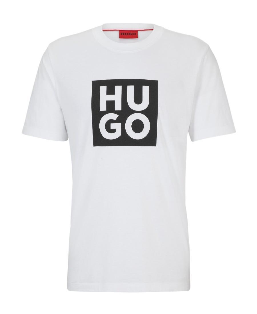 HUGO BOSS Logo-print Cotton T-shirt In White Product Image