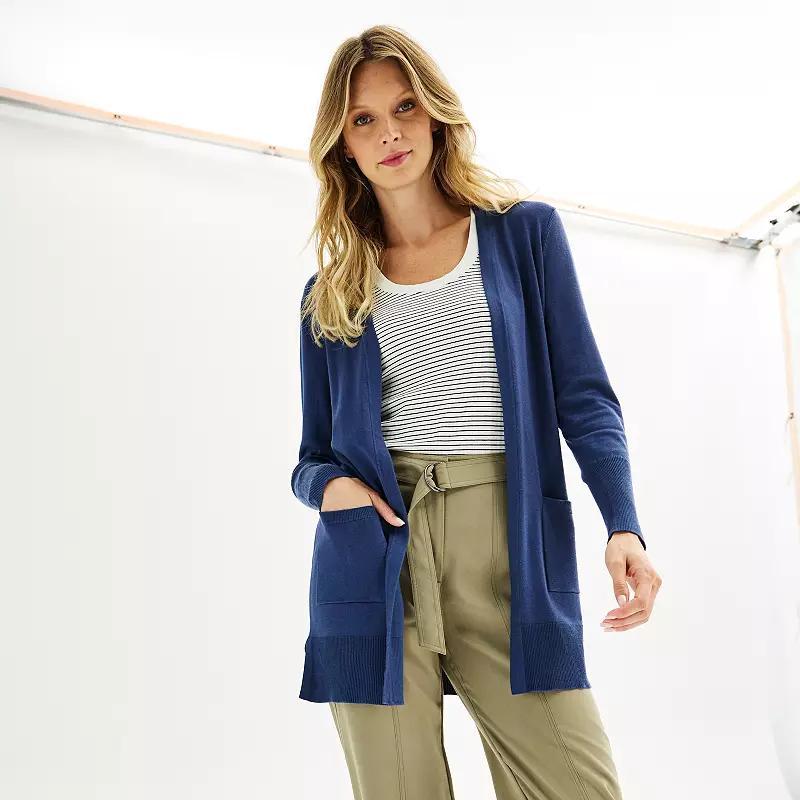 Women's Nine West Essential Cardigan, Size: Medium, Blue Product Image