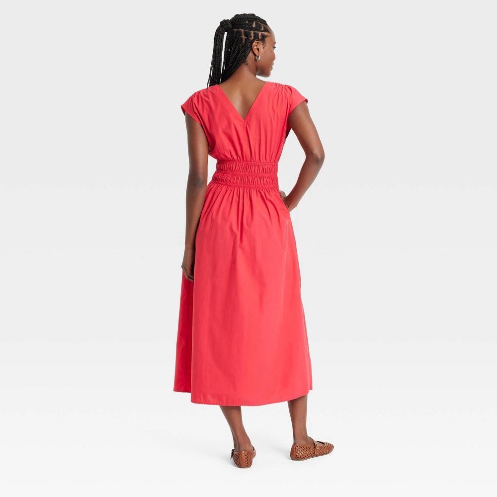 Women's Midi A-Line Dress - Universal Thread™ Red M Product Image