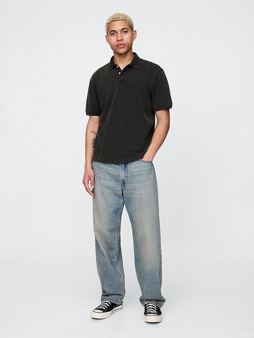 Relaxed Pique Polo Shirt Product Image