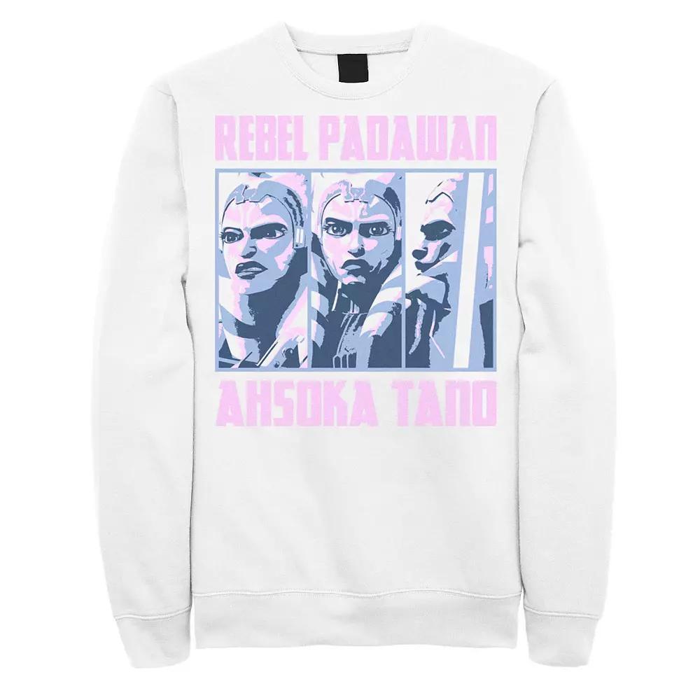 Men's Star Wars: The Clone Wars Ahsoka Tano Rebel Padawan Panels Sweatshirt, Size: XL, White Product Image