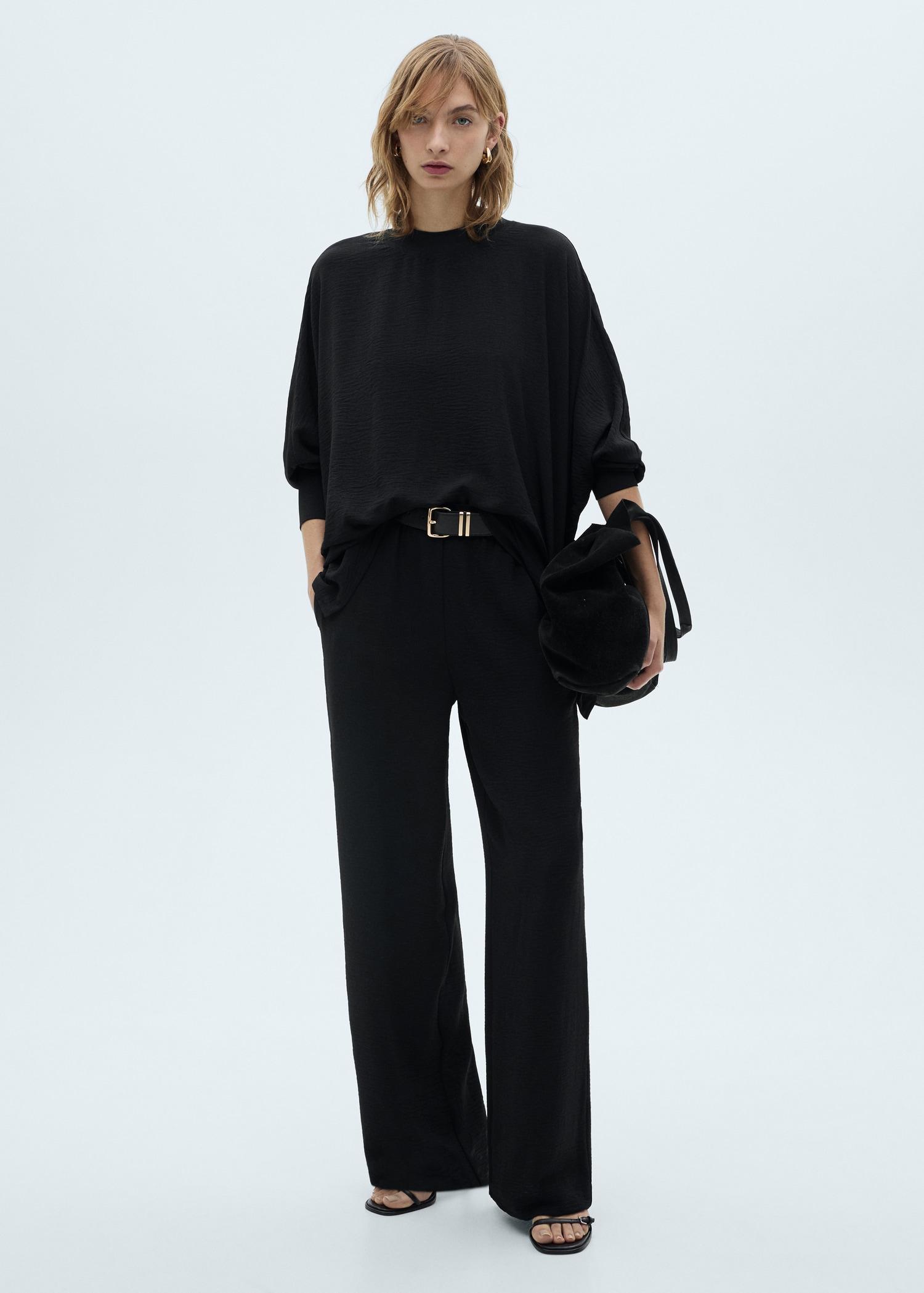 Straight knitted pants - Women | MANGO USA Product Image