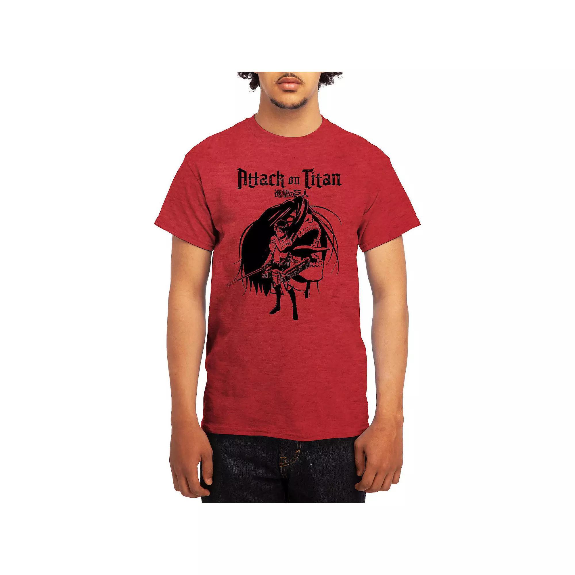 Men's Attack on Titan Eren & Titan Tee, Size: Large, White Product Image