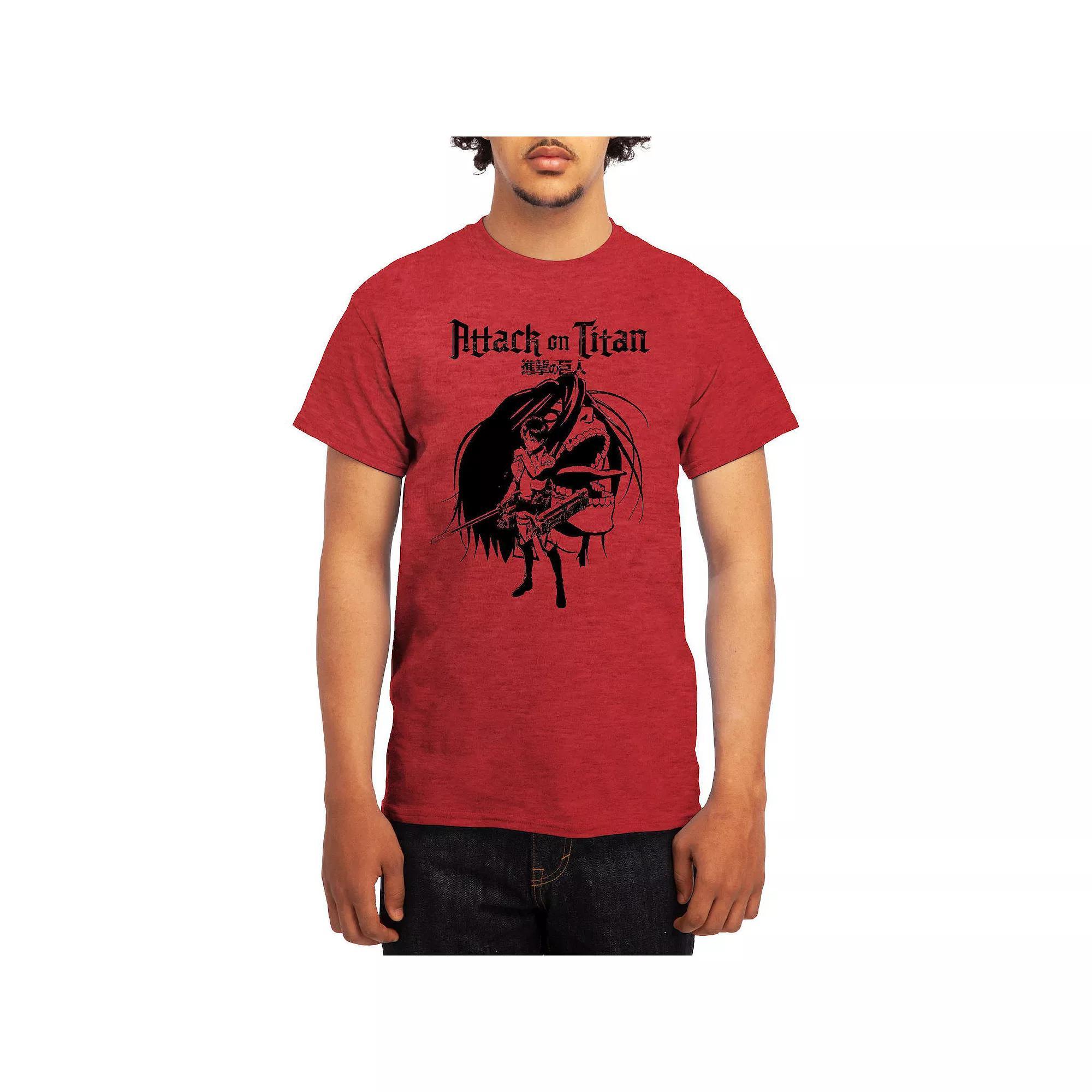 Men's Attack on Titan Eren & Titan Tee, Size: Medium, Red Product Image