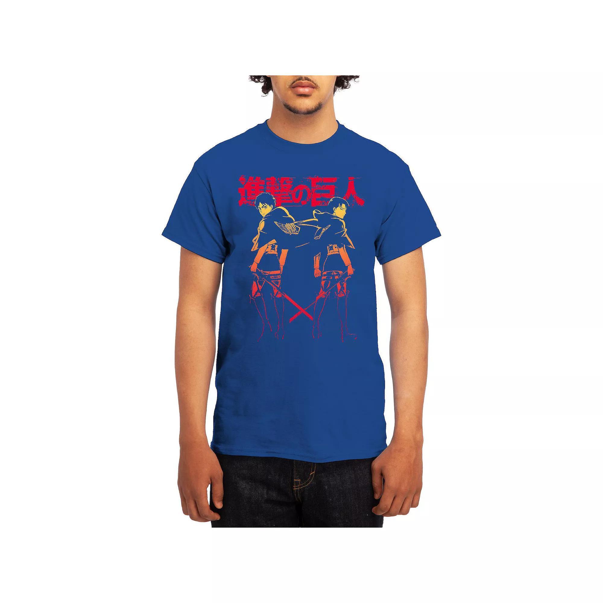 Men's Attack on Titan Alphabet Soup Graphic Tee, Size: Large, Grey Red Product Image