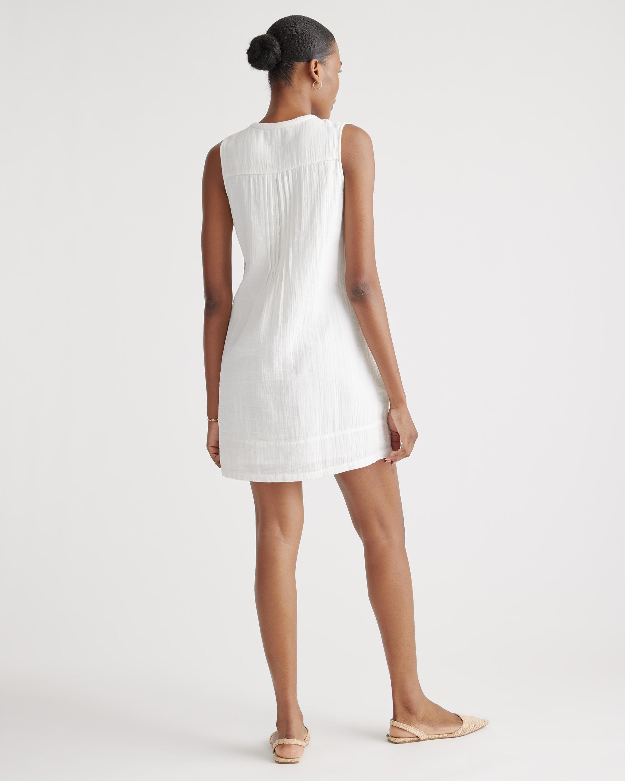 Quince | Women's Gauze Sleeveless Swing Dress Organic Cotton Product Image