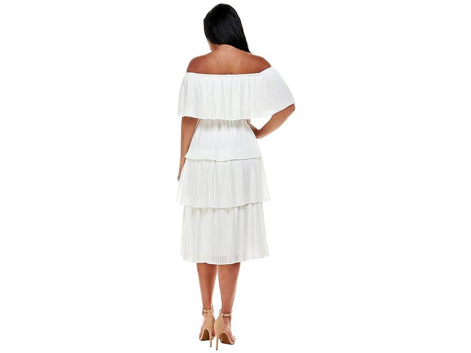 Bebe Off Shoulder Tiered Dress Women's Clothing Product Image