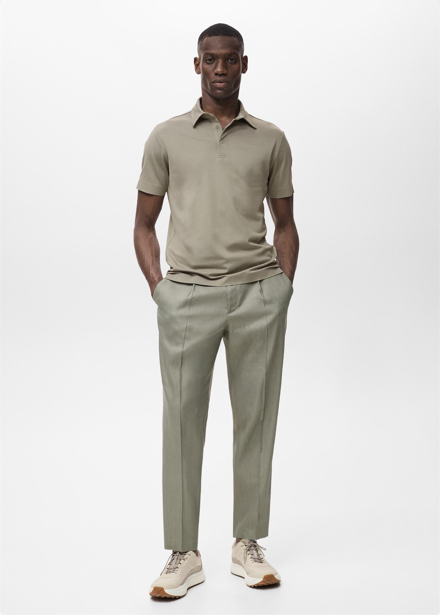 COOLMAX® slim-fit polo shirt - Men | MANGO USA Product Image