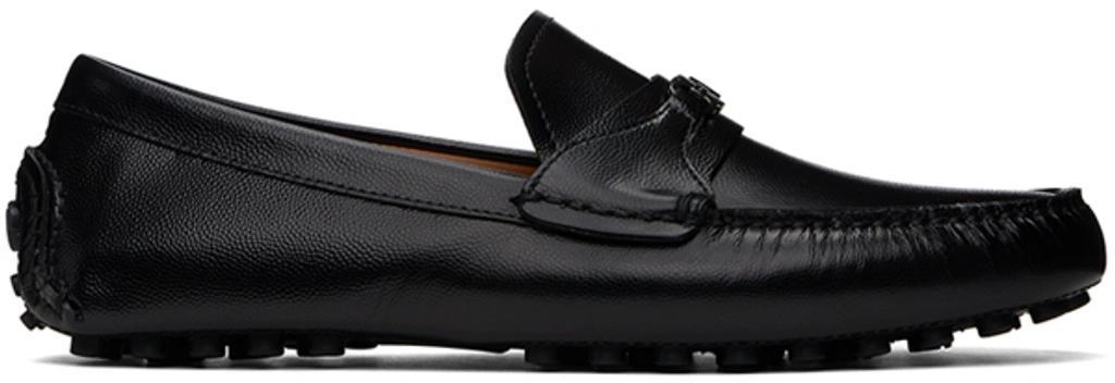 FERRAGAMO Salvatore  Driver Leather Loafers In Black Product Image